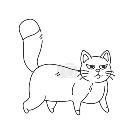 Illustration for The cat is standing color element. Cartoon cute animal. - Royalty Free Image