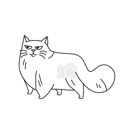 Illustration for The cat is standing color element. Cartoon cute animal. - Royalty Free Image