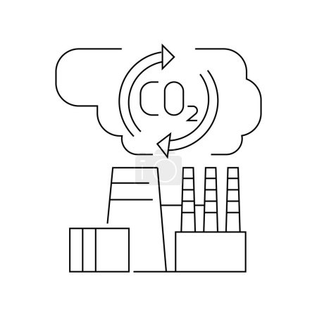 Illustration for Co2 capture color line icon. Alternative energy source. - Royalty Free Image