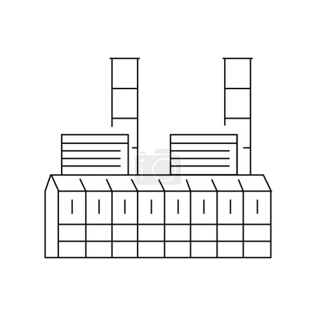 Ilustración de Icono de línea de color de planta de energía térmica. Fuente de energía alternativa. - Imagen libre de derechos