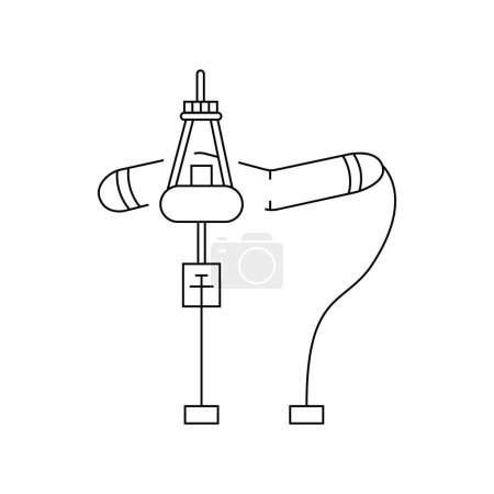 Illustration for Wave power plant color line icon. Alternative energy source. - Royalty Free Image
