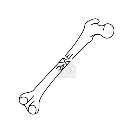 Téléchargez les illustrations : Icône de ligne de fracture osseuse commutée. - en licence libre de droit