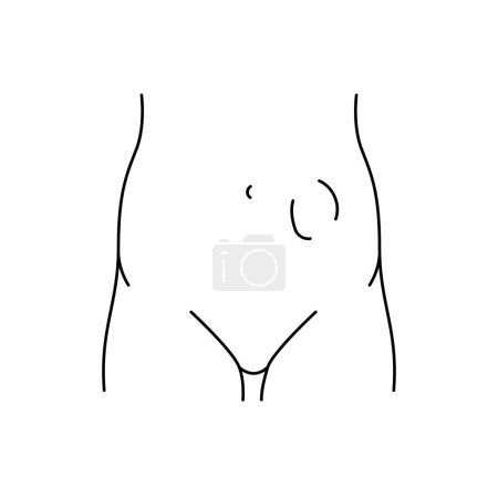 Icono de línea de hernia intestinal. Elemento aislado del vector.
