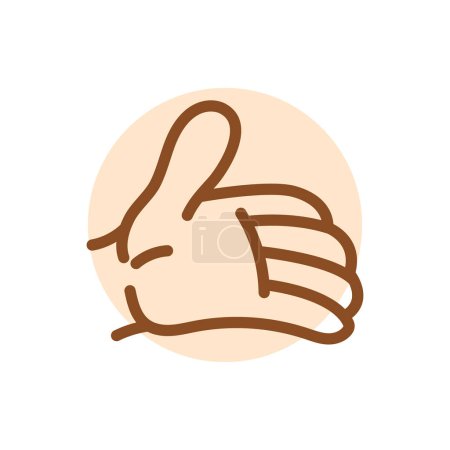 Cartoon gesture line icons set. Character hand. 