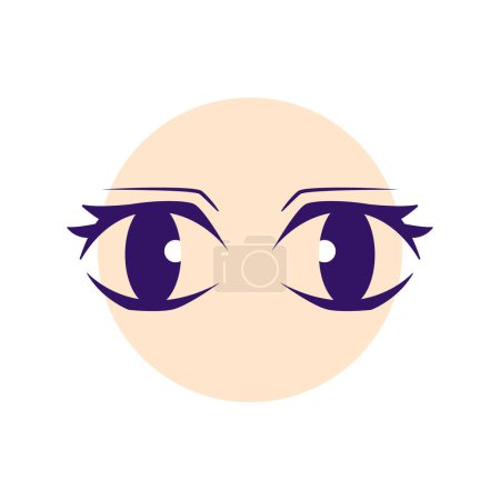 Illustration for Cartoon eyes line icon. Cartoon character expressions. - Royalty Free Image