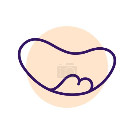 Illustration for Cartoon l smile with tongue line icon. Character hand. - Royalty Free Image