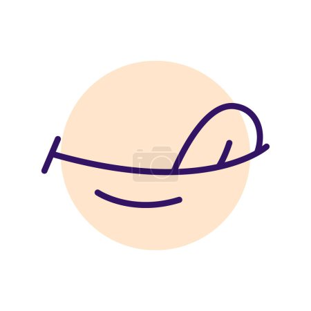 Illustration for Cartoon l smile with tongue line icon. Character hand. - Royalty Free Image