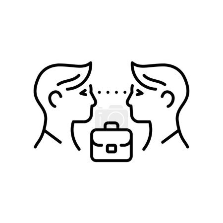 Ilustración de Línea de contacto visual icono negro. Firma para la página web, aplicación móvil, botón, logotipo - Imagen libre de derechos
