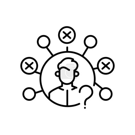 Ilustración de Rasgos personales negativos línea icono negro. Firma para la página web, aplicación móvil, botón, logotipo - Imagen libre de derechos