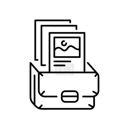 Portfolio line black icon. Sign for web page, mobile app, button, logo