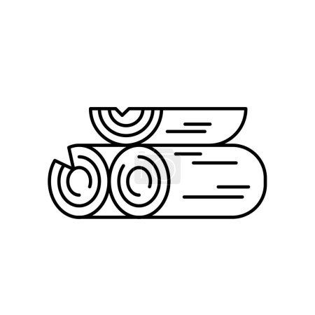 Ilustración de Icono negro de la línea de madera picada. Firme para la página web, aplicación móvil - Imagen libre de derechos