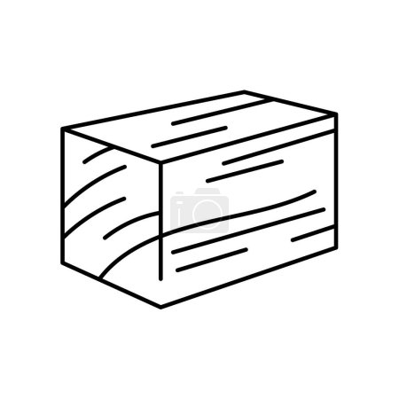 Ilustración de Impreg madera línea icono negro. Firme para la página web, aplicación móvil - Imagen libre de derechos