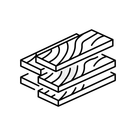 Lumber line black icon. Plywood illustration.  