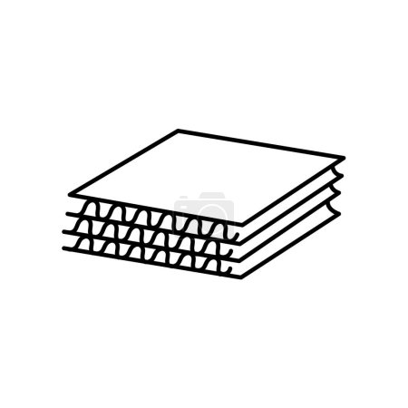 Ilustración de Pila de cartón ondulado línea icono negro. Firme para la página web, aplicación móvil - Imagen libre de derechos