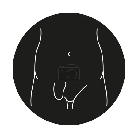 Illustration for Incisional hernia line icon. Vector isolated element. - Royalty Free Image