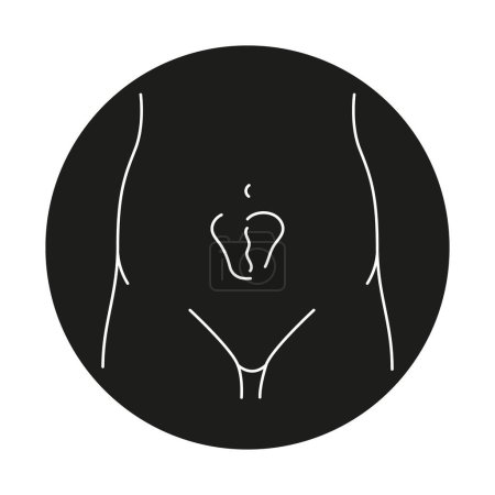 Incisional hernia line icon. Vector isolated element.