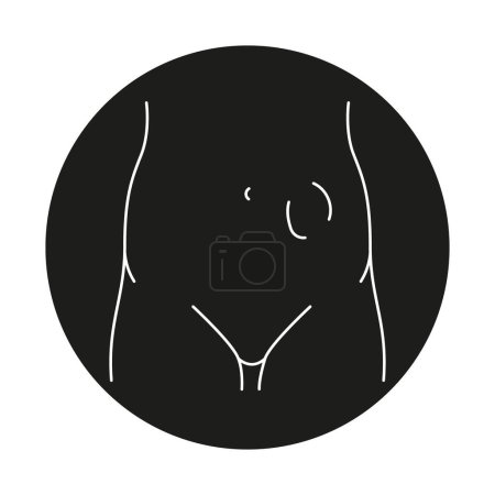 Intestinal hernia line icon. Vector isolated element.