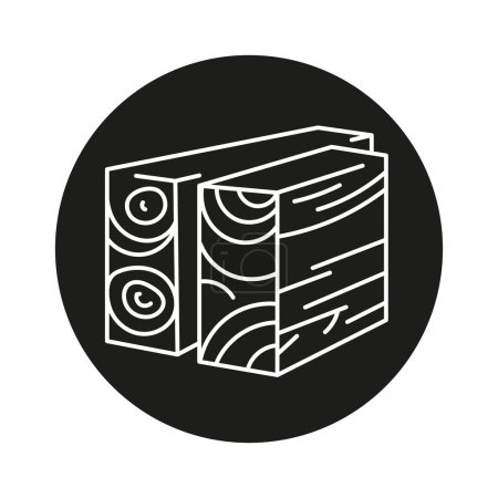 Ilustración de Glulam madera línea icono negro. Firme para la página web, aplicación móvil - Imagen libre de derechos