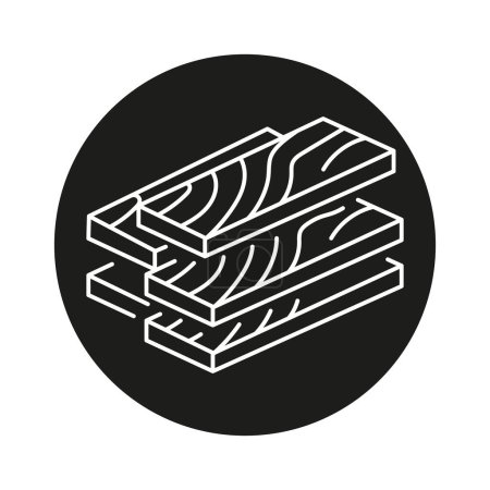 Lumber line black icon. Plywood illustration.  