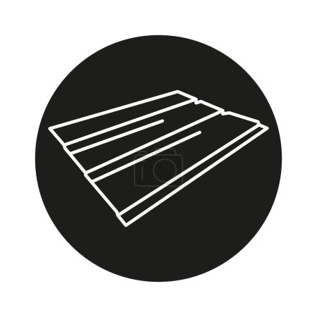 Icono negro de línea de madera. Contrachapado ilustración.