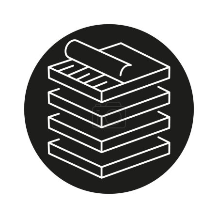 Ilustración de Hojas de madera contrachapada línea icono negro. Materiales de construcción de madera - Imagen libre de derechos