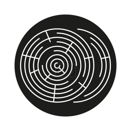 Illustration for Round wood line black icon. Sign for web page, mobile app - Royalty Free Image