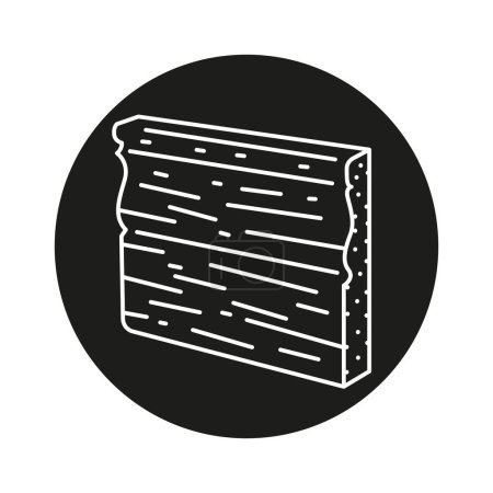 Ilustración de Tablero de madera línea icono negro. Materiales de construcción de madera - Imagen libre de derechos