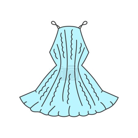 Illustration for Crochet dress line color icon. Sign for web page, mobile app, button, logo. - Royalty Free Image