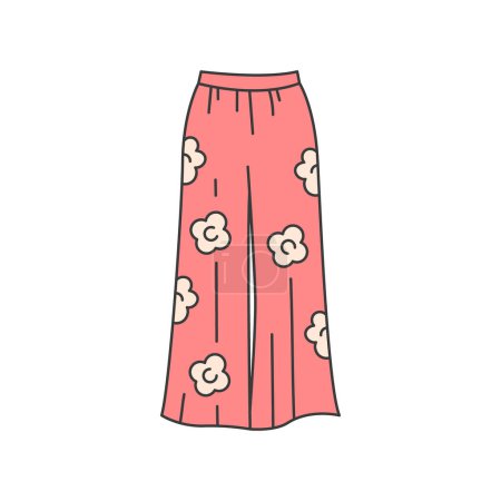 Illustration for Palazzo pants line color icon. Sign for web page, mobile app, button, logo. - Royalty Free Image