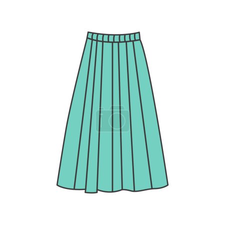 Illustration for Women skirt line color icon. Sign for web page, mobile app, button, logo. - Royalty Free Image