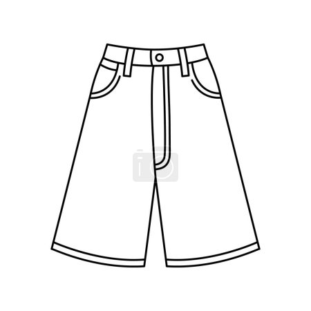 Illustration for Bermuda shorts line color icon. Sign for web page, mobile app, button, logo. - Royalty Free Image