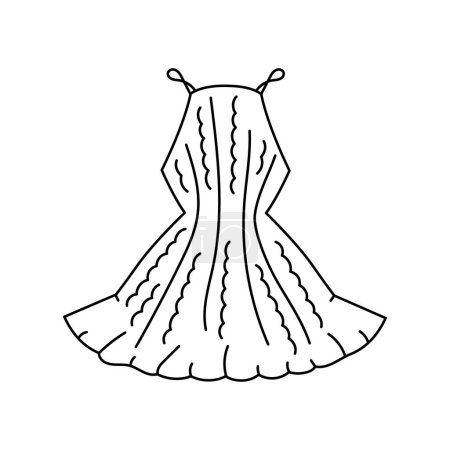 Illustration for Crochet dress line color icon. Sign for web page, mobile app, button, logo. - Royalty Free Image