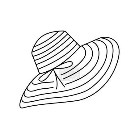 Ilustración de Sombrero de verano de las mujeres línea icono de color. Firma para la página web, aplicación móvil, botón, logotipo. - Imagen libre de derechos