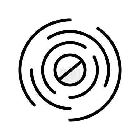 Ilustración de Tranquilizantes línea icono negro. Vector botón aislado. - Imagen libre de derechos