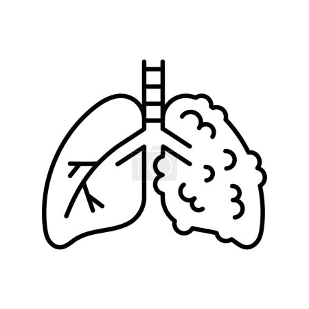 Icono negro de la línea COPD. Signo de enfermedad humana para la página web, aplicación móvil,