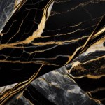 Luxury Black and Gold Marble texture background vector. Panoramic Marbling texture design.