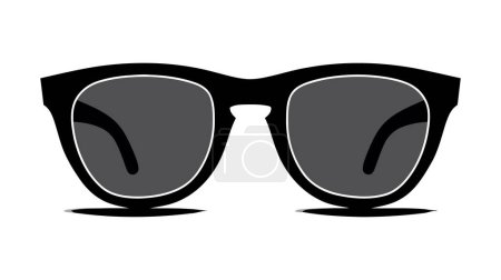 Téléchargez les illustrations : Icône de lunettes vectorielles, logo sur fond blanc. - en licence libre de droit