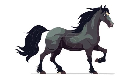 Téléchargez les illustrations : Illustration vectorielle de cheval noir isolé sur fond blanc. - en licence libre de droit