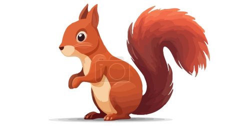 Illustration for Cartoon vector squirrel isolated on white background. - Royalty Free Image