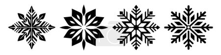 Set of vector snowflakes. Vector illustration on white background.