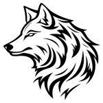 Wolf Vintage Logo Stock Vector illustration on white background.