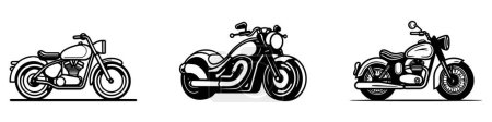 Ilustración de Conjunto de siluetas de motocicletas aisladas en blanco. Ilustración vectorial
. - Imagen libre de derechos