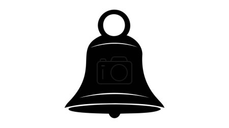 Icono de campana negra. Estilo de contorno. notificación campana vector icono para el diseño web aislado sobre fondo blanco