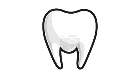 Illustration for Tooth icon vector on white background. Vector illustration. - Royalty Free Image