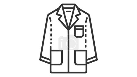 Téléchargez les illustrations : Illustration vectorielle noire d'une blouse de laboratoire. - en licence libre de droit