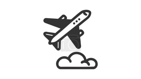 Illustration for Plane icon vector, solid illustration, pictogram isolated on white. - Royalty Free Image