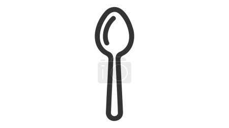 Illustration for Spoon icon, line vector illustration. - Royalty Free Image