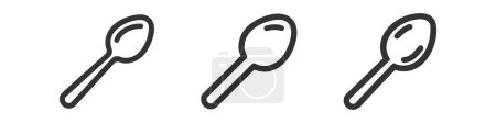 Illustration for Spoon icon set, pack, collection, line vector illustration. - Royalty Free Image