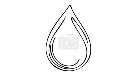 Kontinuierliche Linienzeichnung des Tropfens. Wassertropfensymbol. Eine Linie zeichnet den Hintergrund. Vektorillustration. Wassertropfen Kontinuierliche Linie Symbol