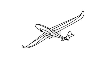 Ciągła linia sztuki lub One Line rysunek Air szybownictwo dla ilustracji wektor, sporty ekstremalne. projekt graficzny nowoczesny ciągły rysunek linii.